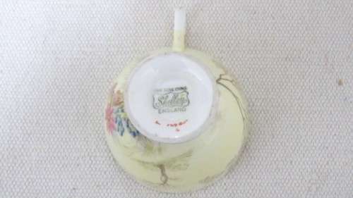 Beautiful Vintage Shelley Fine Bone China Trio Hand Painted Tree And Flower Decoration