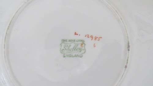 Beautiful Vintage Shelley Fine Bone China Trio Hand Painted Tree And Flower Decoration