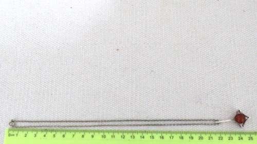 Vintage Sterling Silver 925 Trace Chain/Finnish 813H Silver Modern Pendant Carnelian Sphere 6.9 g