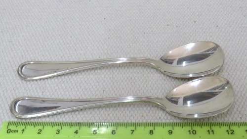 Two Fabulous Vintage Silver (.800) Sugar Spoons Stamped ` Z 800 30 PD` L: 125 mm (44 g)