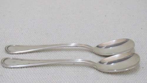 Two Fabulous Vintage Silver (.800) Sugar Spoons Stamped ` Z 800 30 PD` L: 125 mm (44 g)