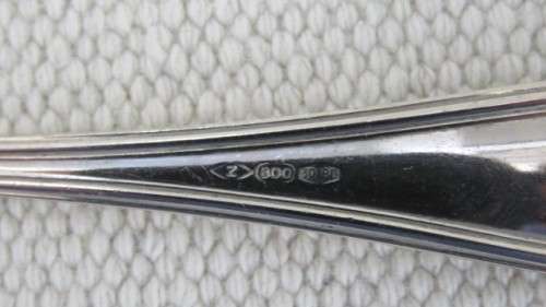 Two Fabulous Vintage Silver (.800) Sugar Spoons Stamped ` Z 800 30 PD` L: 125 mm (44 g)