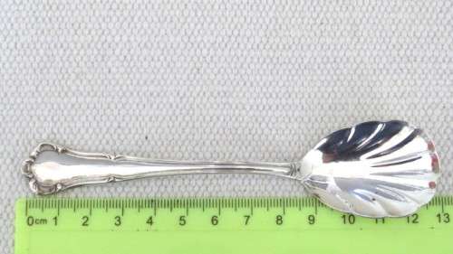 Vintage Silver (.800) Sugar Spoon Scalloped Shell Bowl - Marked `393 AL AFB 800` L: 130 mm (23 g)