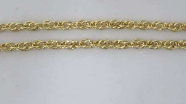 Lovely Vintage Sterling Silver 925 & 1/10 9ct Gold Bonded Rope Chain Bracelet L: 95 mm (1.3 g)