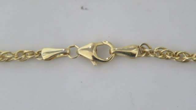 Lovely Vintage Sterling Silver 925 & 1/10 9ct Gold Bonded Rope Chain Bracelet L: 95 mm (1.3 g)