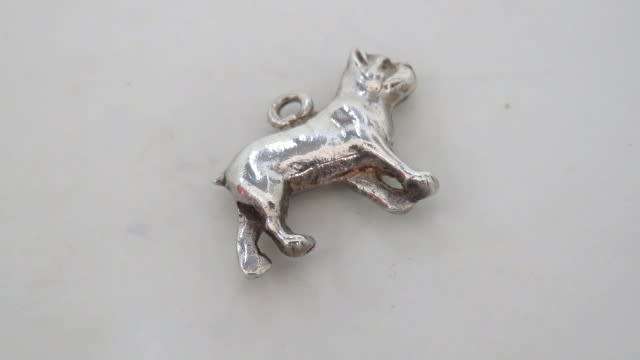 Gorgeous Vintage Solid Sterling Silver 925 Boston Terrier Dog Charm 23 x 12 mm (4.6 g)