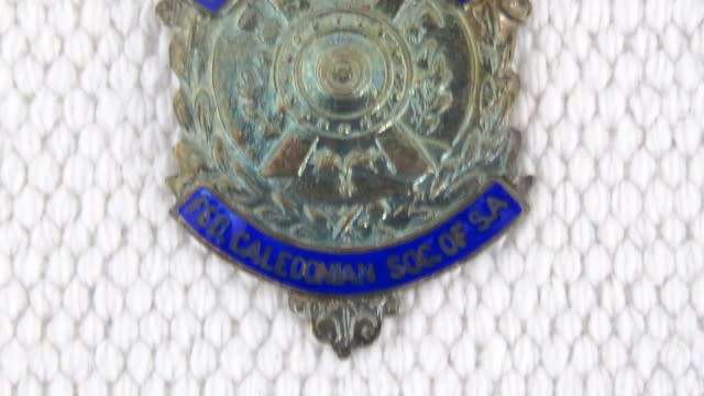 Boxed Vintage Hallmarked Sterling Silver Royal Scottish Gathering Fed. Caledonian Soc. Of SA Medal