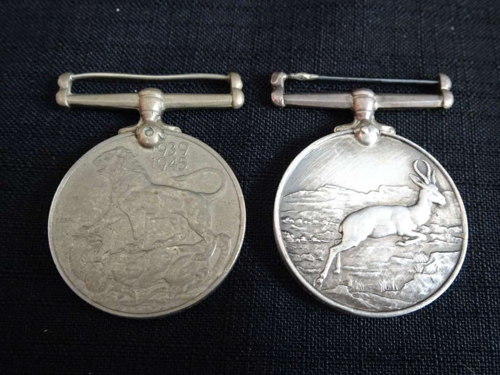 WW2 Awarded Silver Africa service Medal, War Medal Issued to F.A Etsebeth 238447 NO RIBBONS