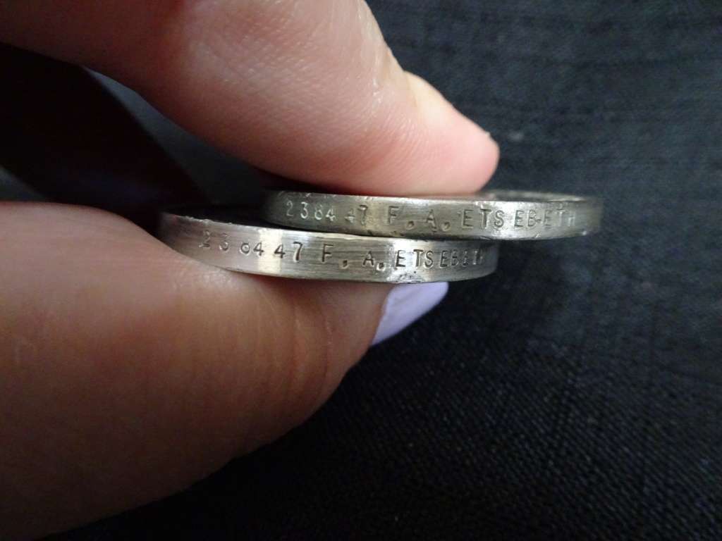 WW2 Awarded Silver Africa service Medal, War Medal Issued to F.A Etsebeth 238447 NO RIBBONS