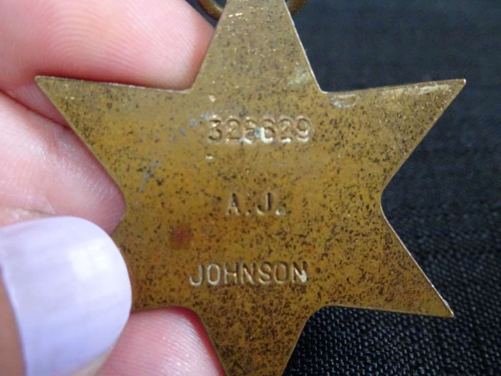 WW11 Silver Africa Service Medal, War Medal, Star Medal Awarded Metals Issued to A.J Johnson 326629