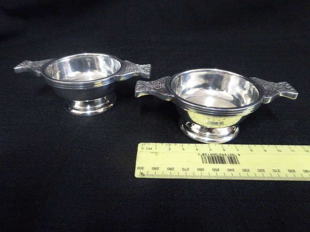Antique Set Of 2x Scottish Quaich or Drinking Bowls (Glenfiddich)