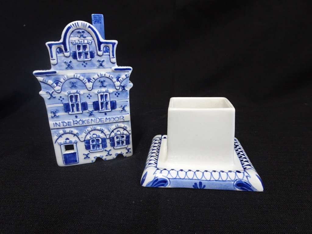 1937 Royal Delft Rare Old Blauw Incense Burner Blue `In De Rokende Moor`