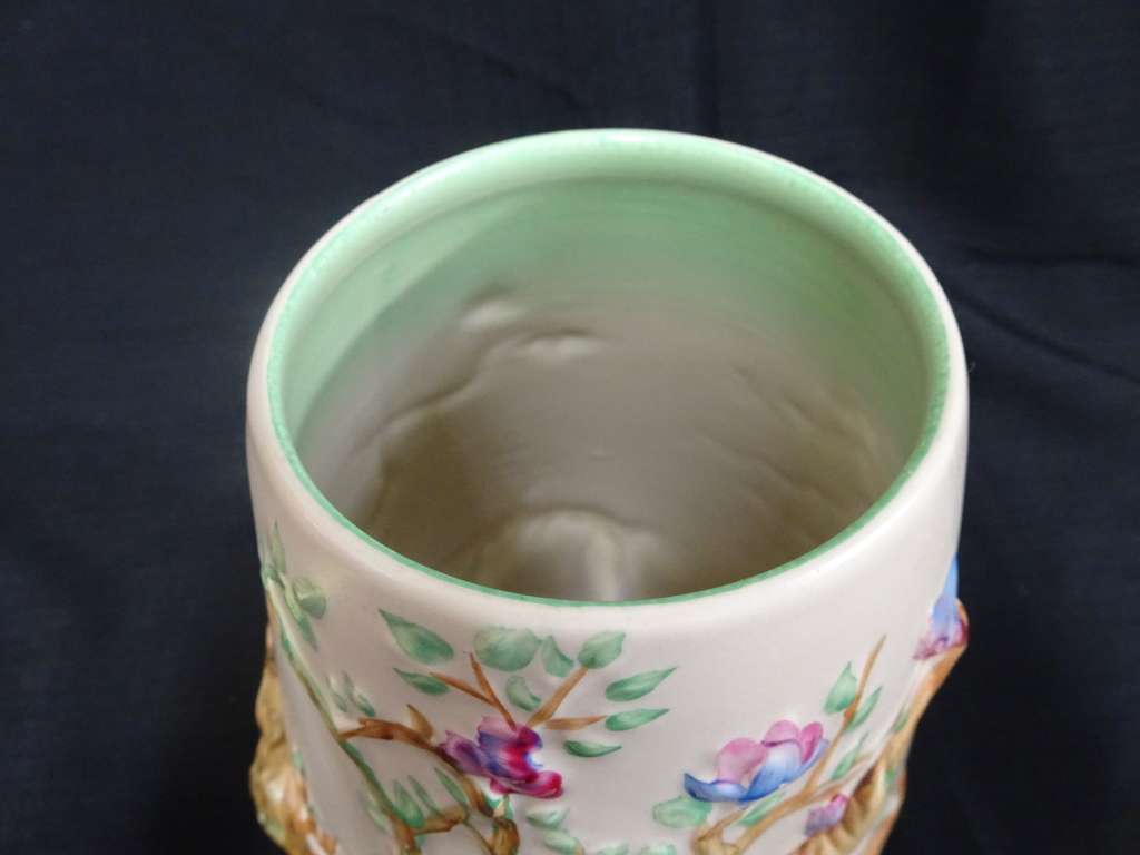 Stunning Vintage 1950`s Clarice Cliff Newport Pottery Indian Tree Pattern Vase Made In England