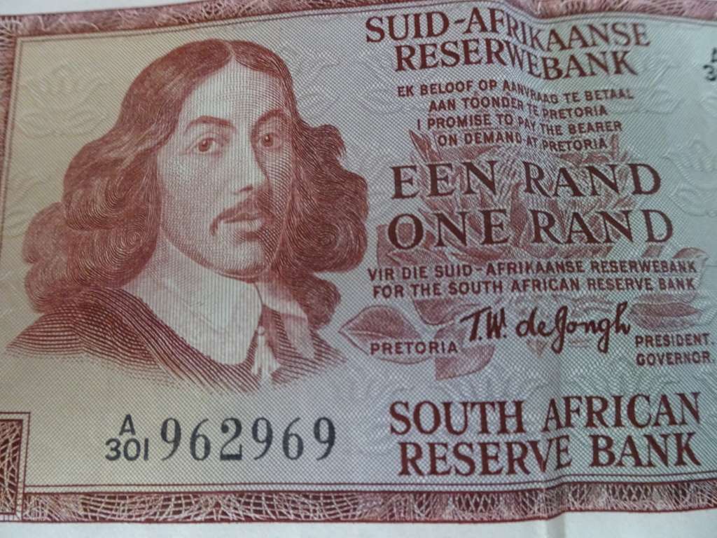 South Africa One Rand Bank Note - TW De Jongh - Please See My Description