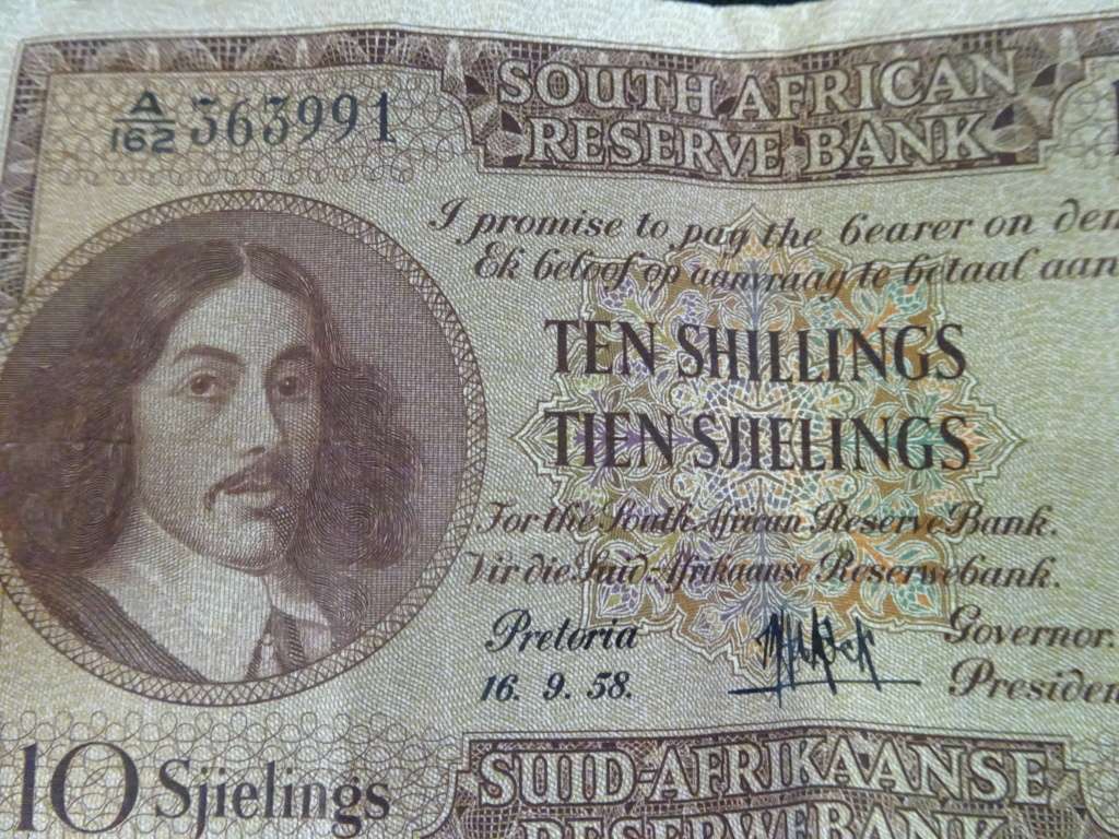 South Africa Ten Shillings Rand Bank Note - MH De Kock - Please See My Description