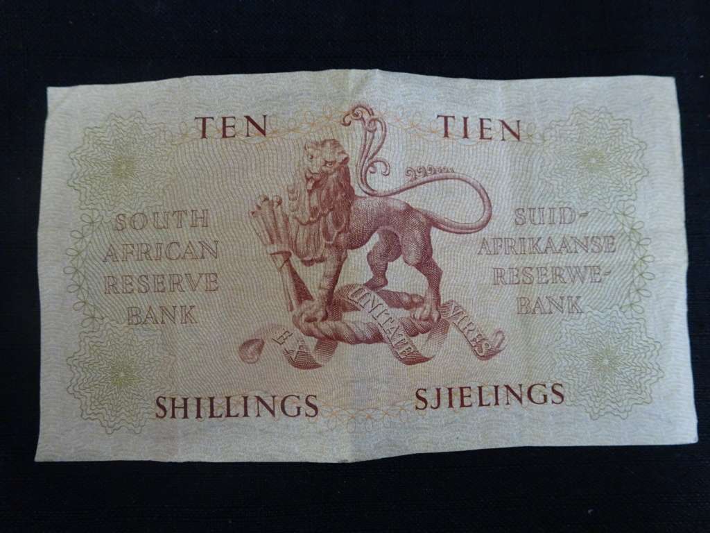 South Africa Ten Shillings Rand Bank Note - MH De Kock - Please See My Description