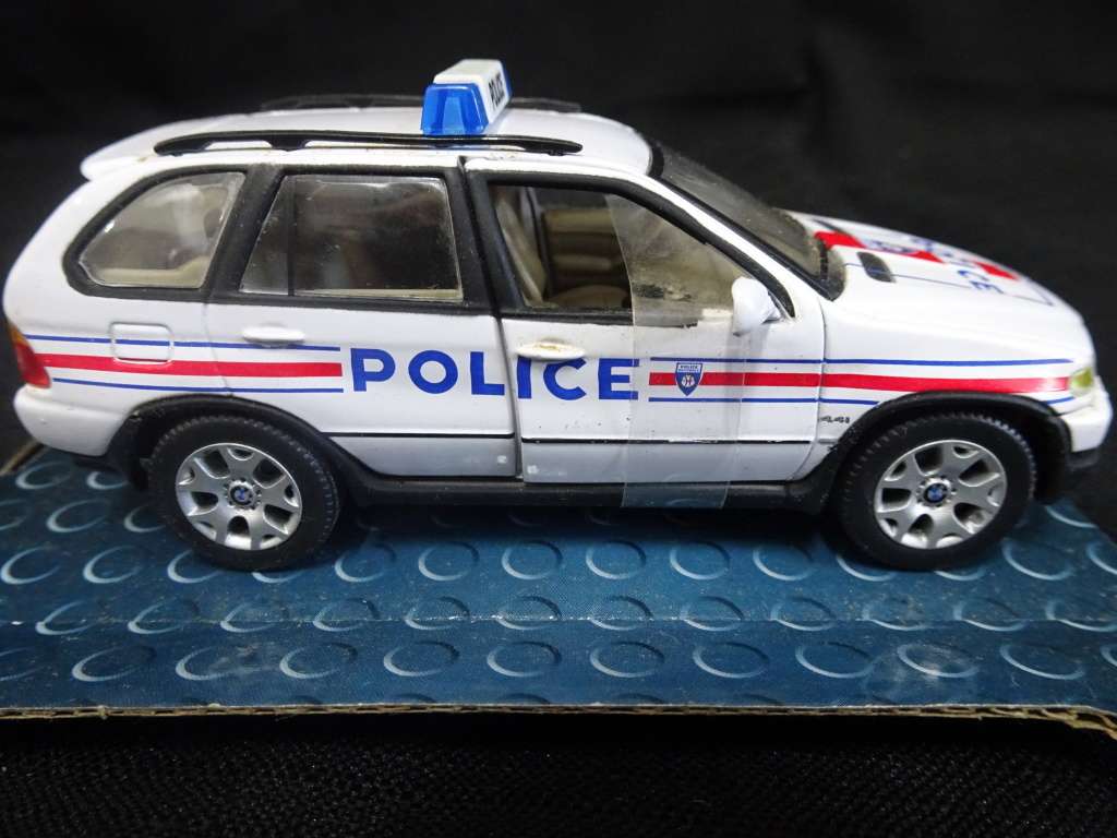 Awesome Vintage Cararama Die Cast BMW X5 Police Car No Box Scale 1:43 (Box Got Some Wear)