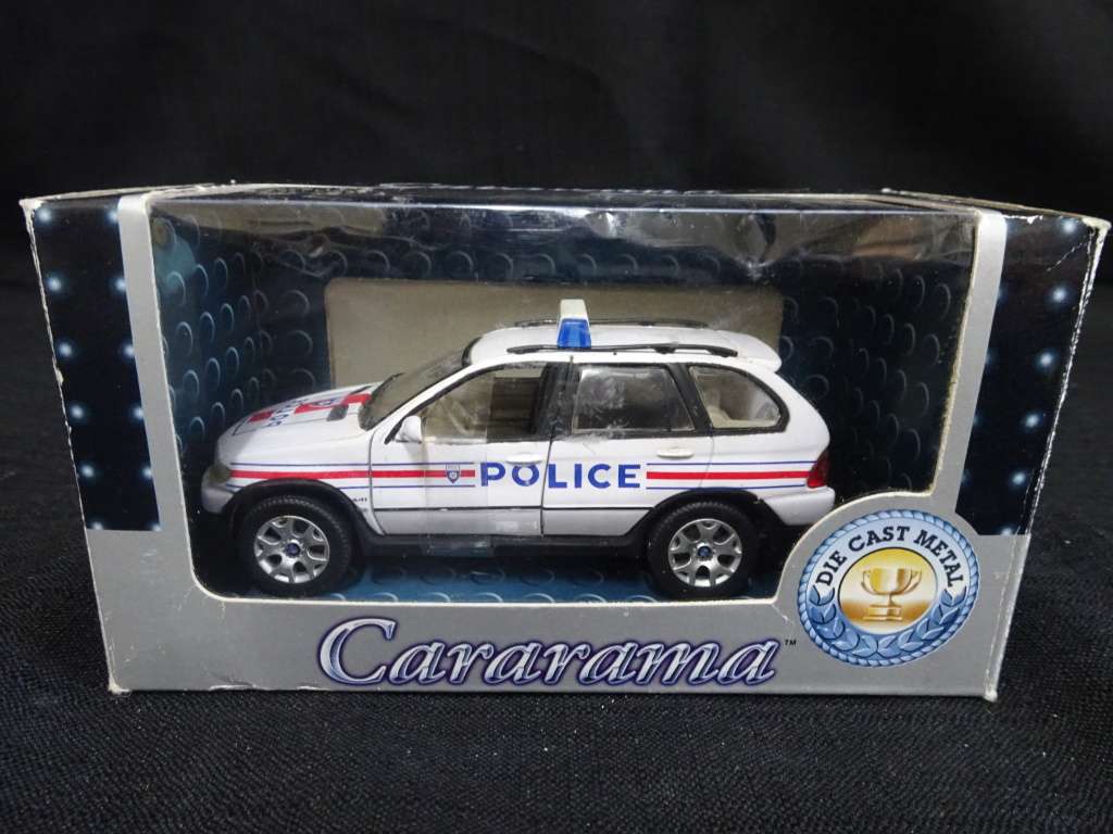 Awesome Vintage Cararama Die Cast BMW X5 Police Car No Box Scale 1:43 (Box Got Some Wear)