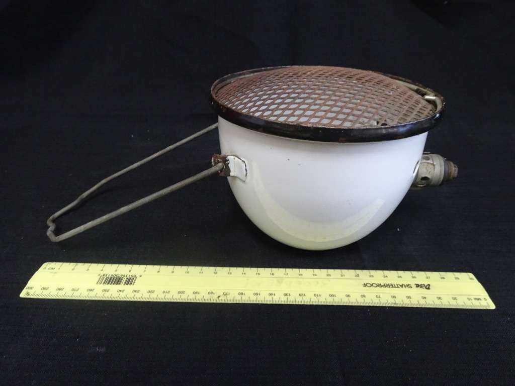 Very Rare Vintage Enamel Fishersman Gas Lamp