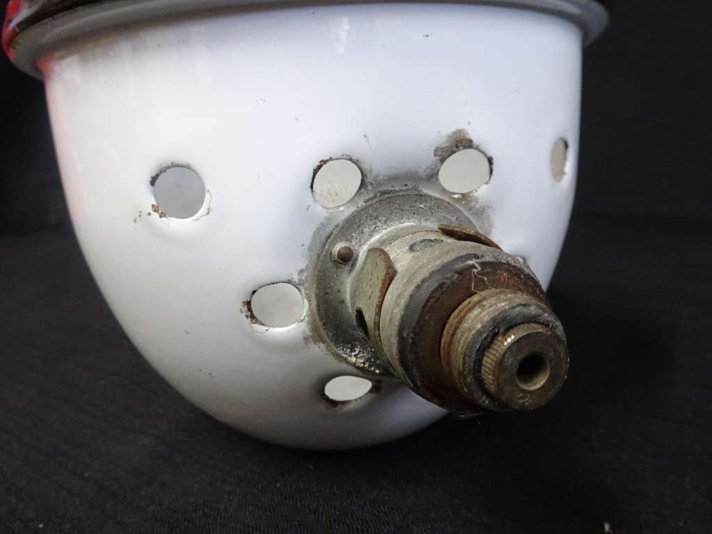 Very Rare Vintage Enamel Fishersman Gas Lamp