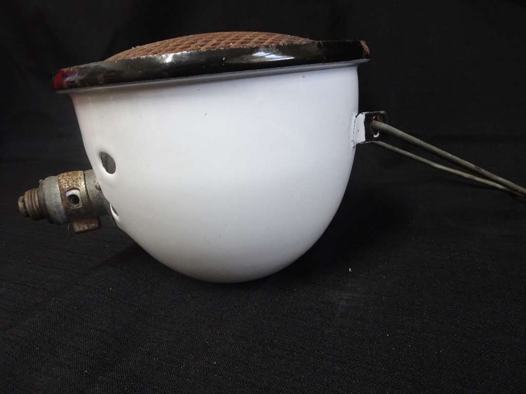 Very Rare Vintage Enamel Fishersman Gas Lamp