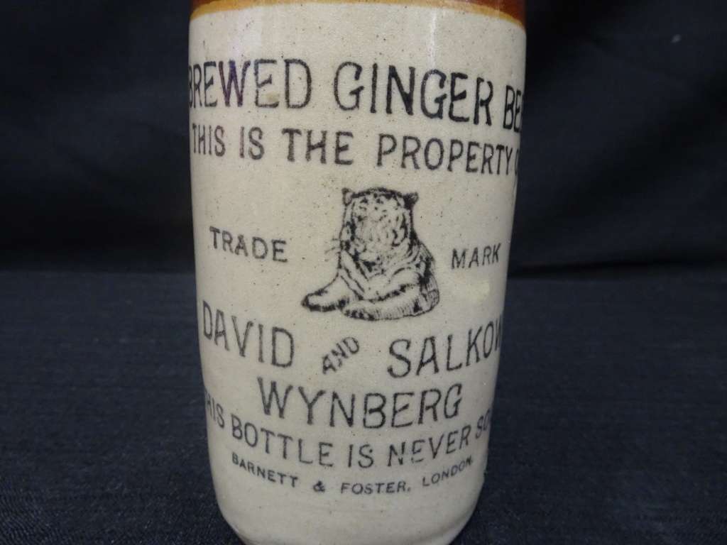 Brewed Ginger Beer Bottle for David and Salkow - Wynberg (See Description) - H - 21,5cm / B - 6cm