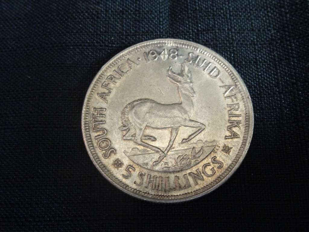 Union Of South Africa Silver 1948 Five Shilling Coin (29 gram)