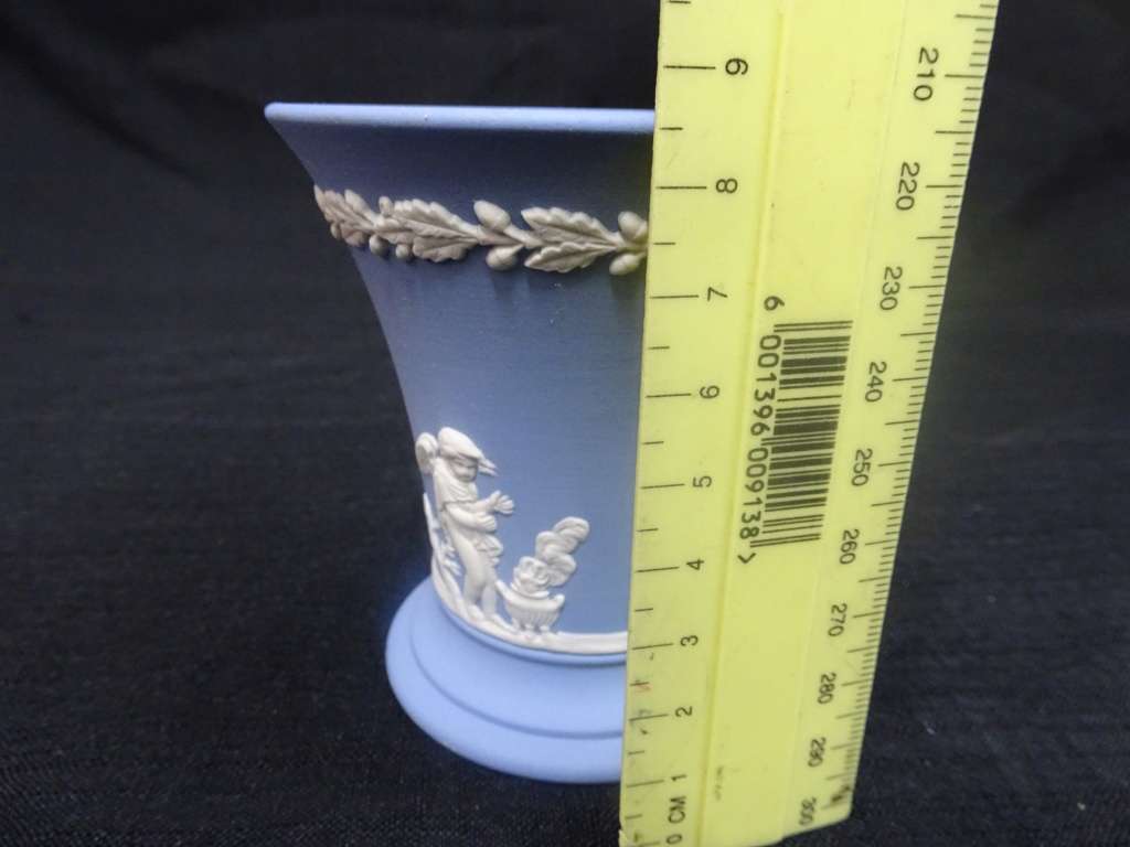Vintage Wedgwood Jasperware Pale Blue Posy Vase - Made In England