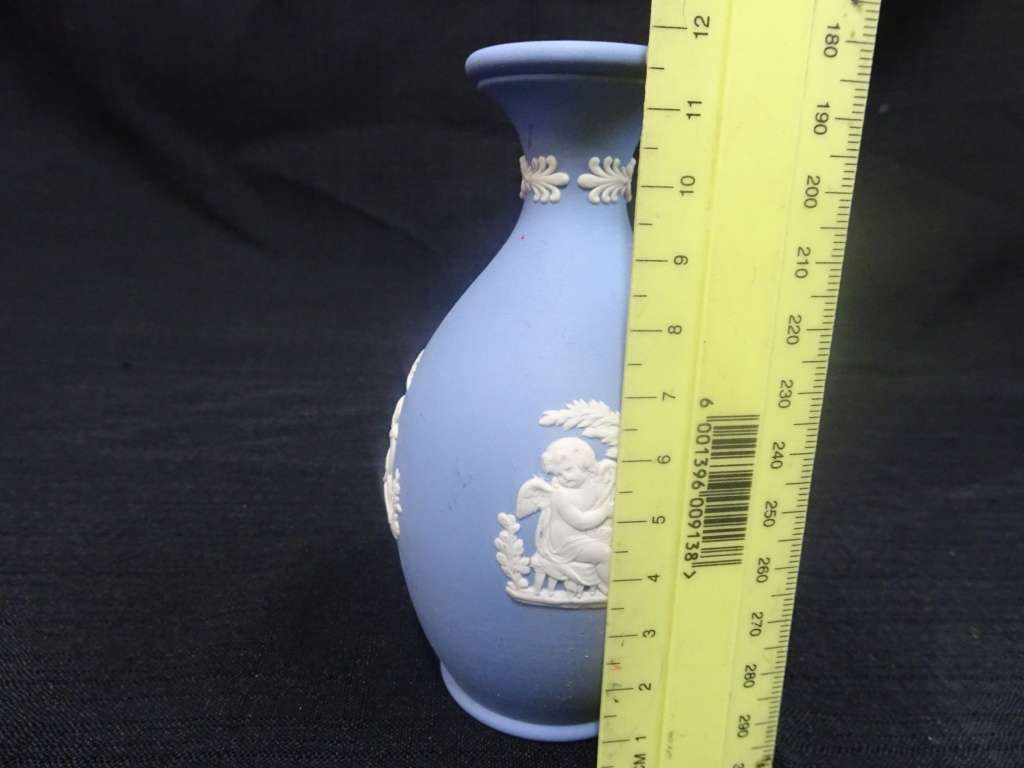 Vintage Wedgewood Blue Jasperware Small Vase - Made In England