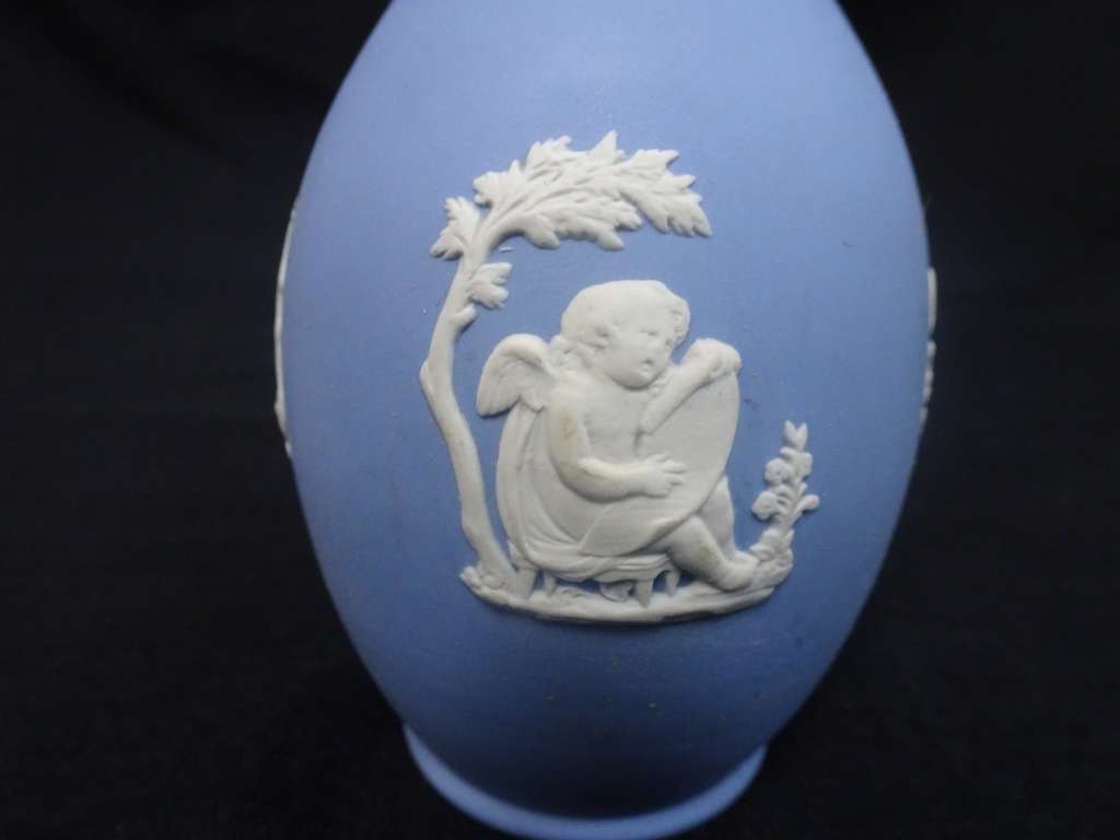 Vintage Wedgewood Blue Jasperware Small Vase - Made In England