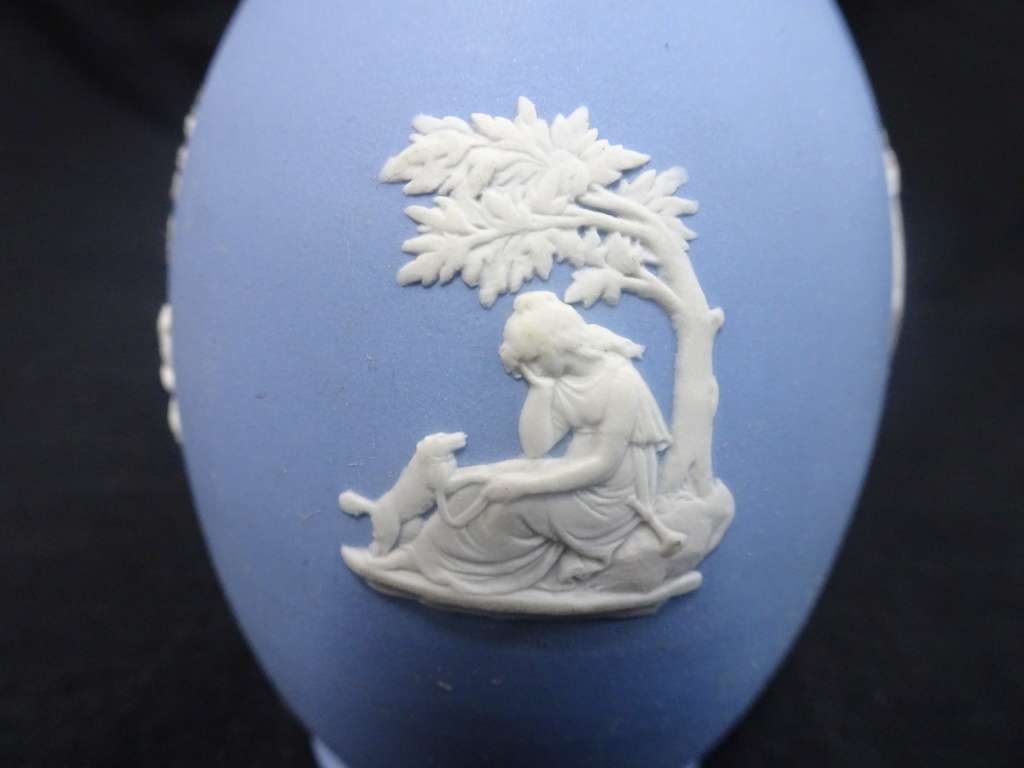 Vintage Wedgewood Blue Jasperware Small Vase - Made In England