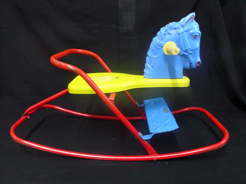 Stunning Vintage 1970`s Metal Frame Rocking Horse