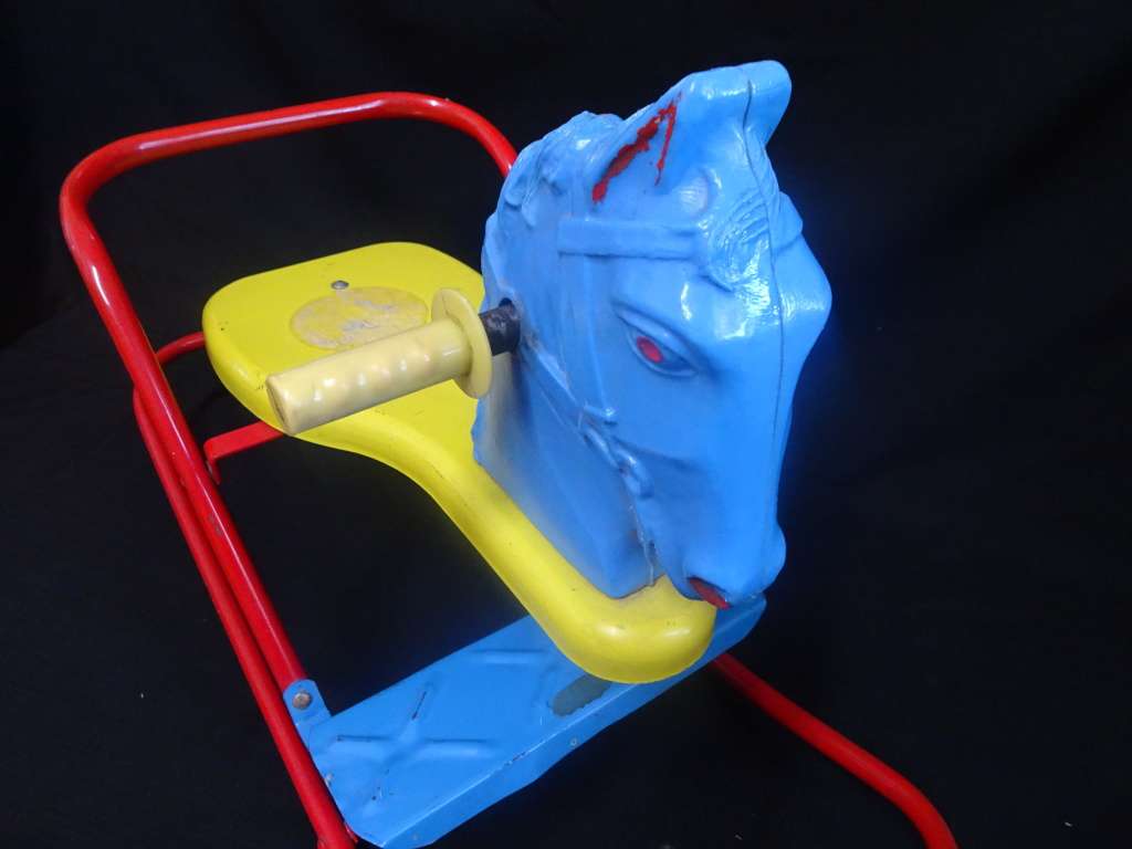 Stunning Vintage 1970`s Metal Frame Rocking Horse