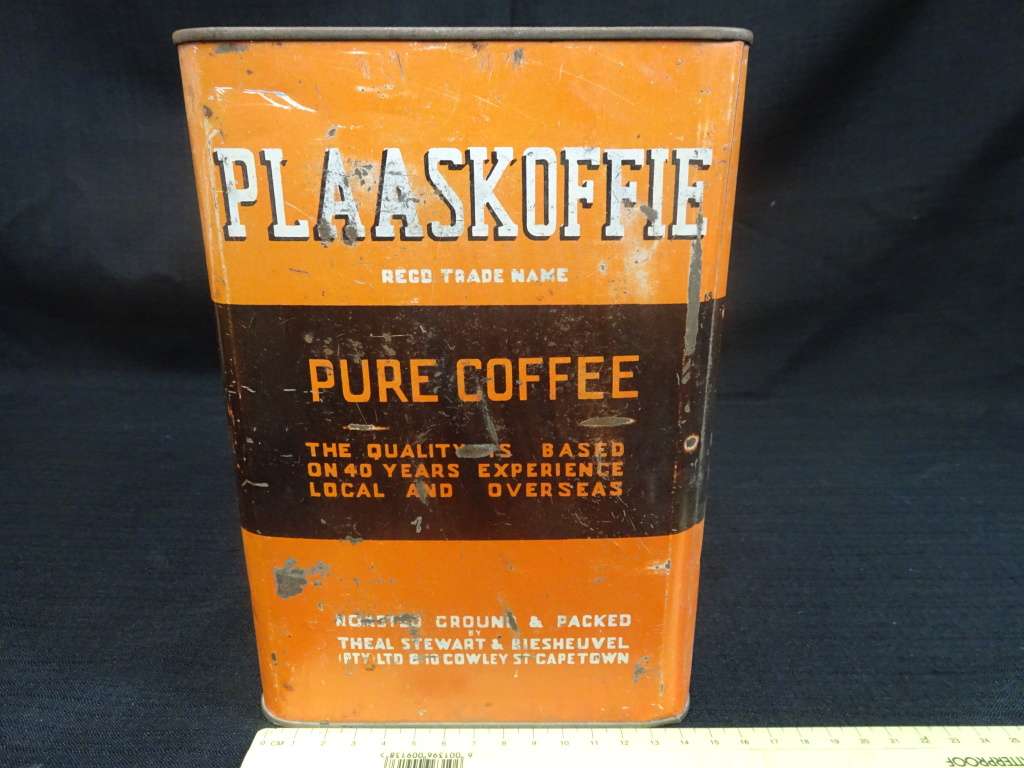 Vintage Plaaskoffie Reco Trade Name Pure Coffee Tin (See My Description)