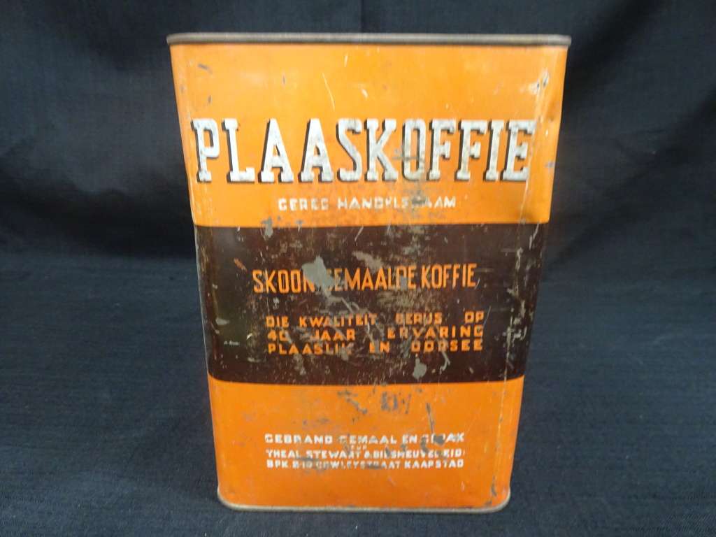 Vintage Plaaskoffie Reco Trade Name Pure Coffee Tin (See My Description)