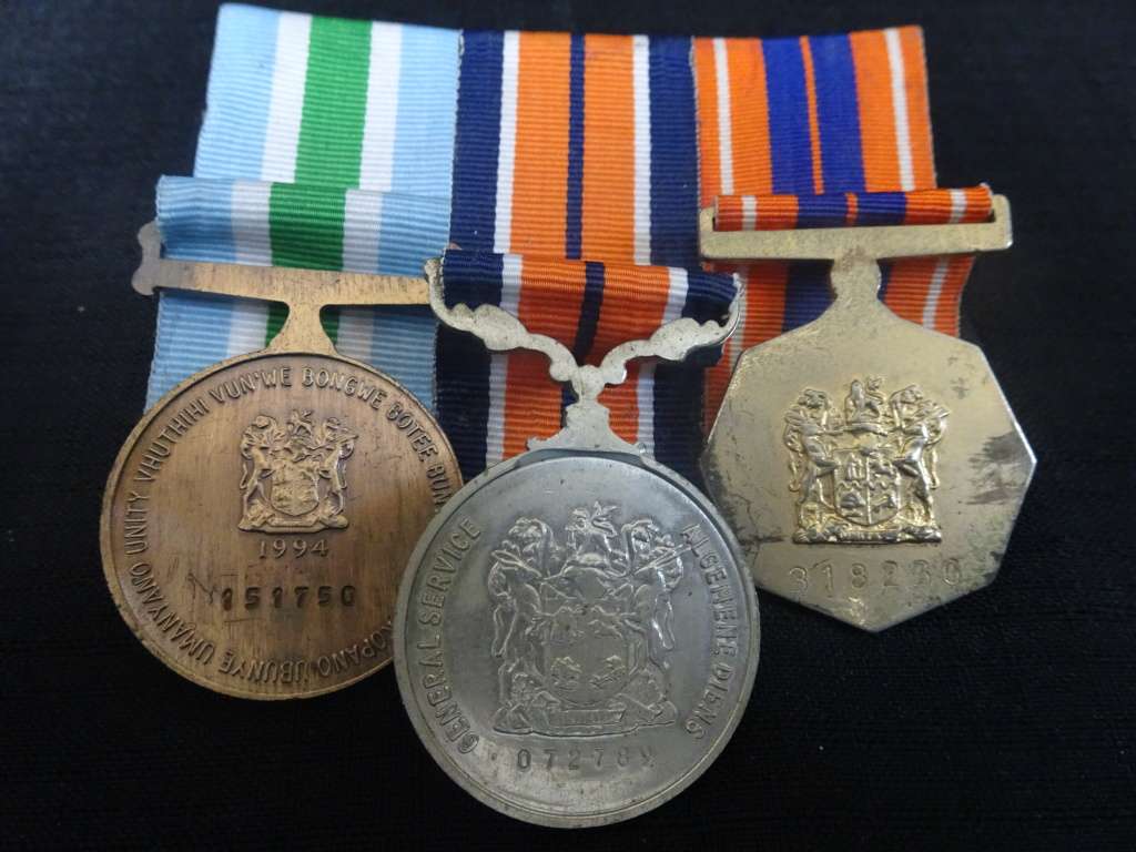 Set Of SADF Medals Consisting Of Patria Medal, Unitas Medal and General Service Medal