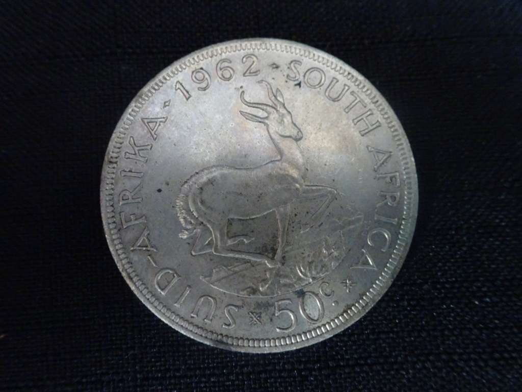 1962 Republic Of South Africa Fifty Cent Coin