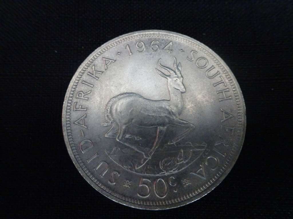 1964 Republic Of South Africa Fifty Cent Coin