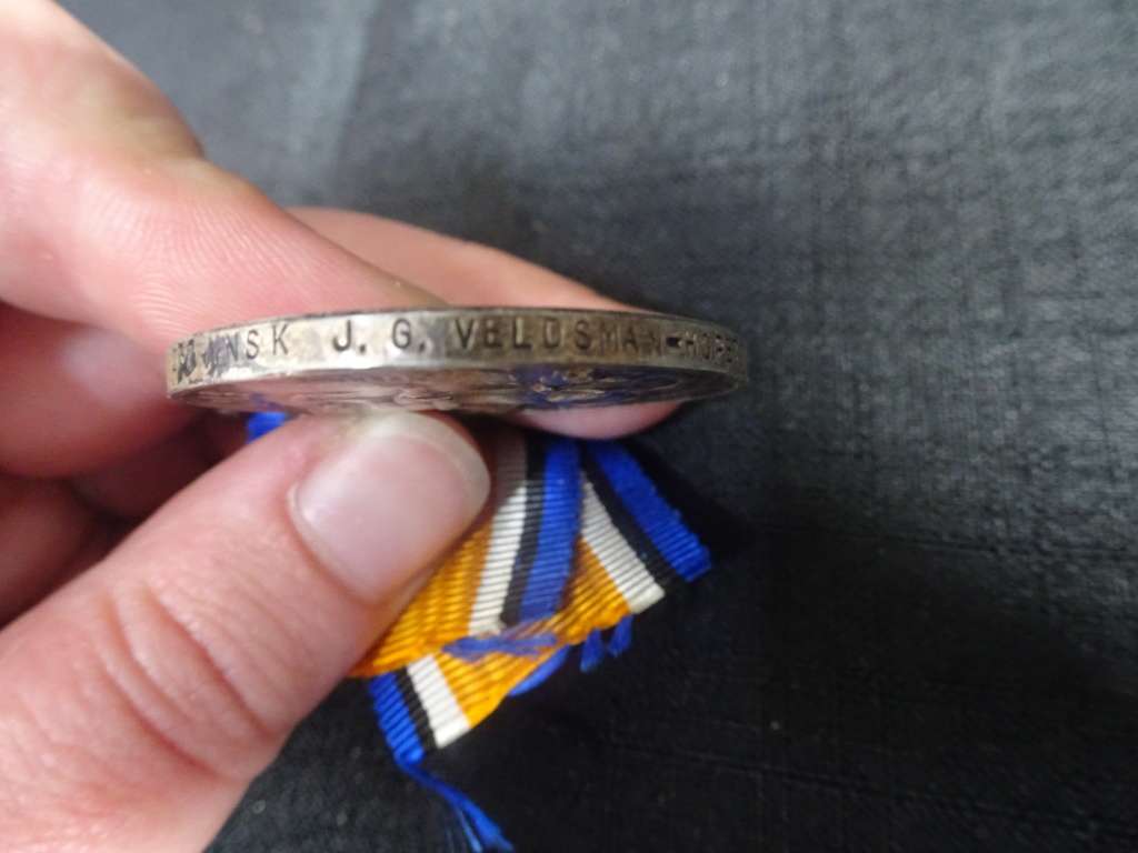 Set Of WW1 Medals Awarded To MHSK - J.G Veldsman Hopetown Comondo No 277 Clearly Marked