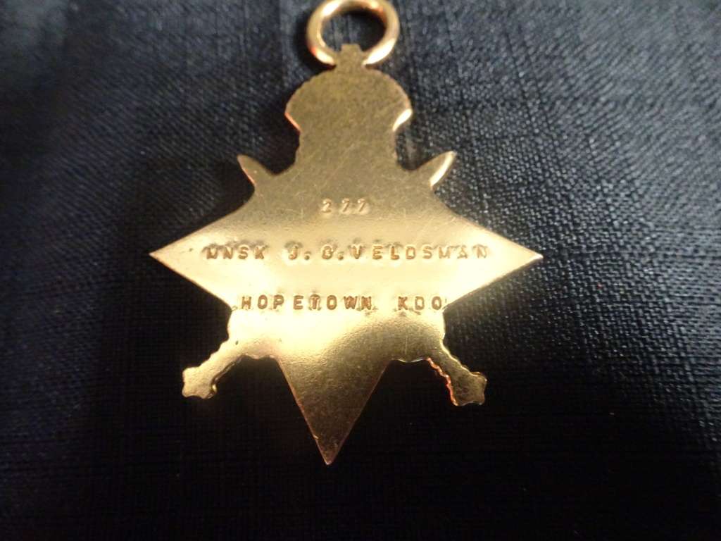 Set Of WW1 Medals Awarded To MHSK - J.G Veldsman Hopetown Comondo No 277 Clearly Marked