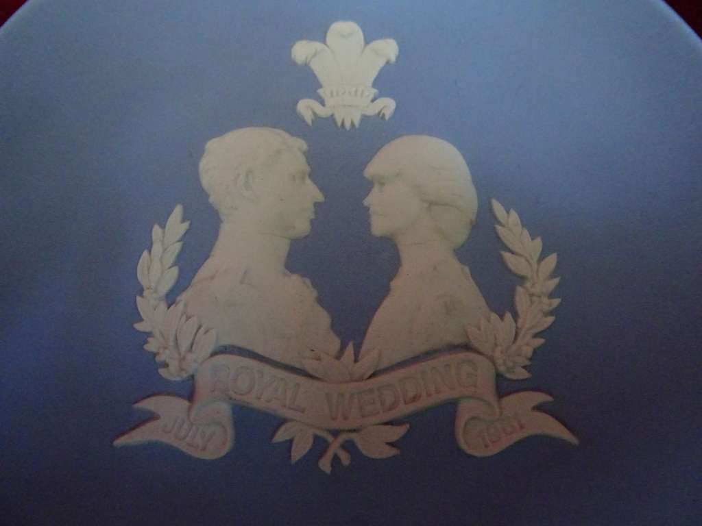 Rare Vintage Wedgwood England Blue Jasperware Plate Prince Charles&Lady Diana Spencer Royal Wedding