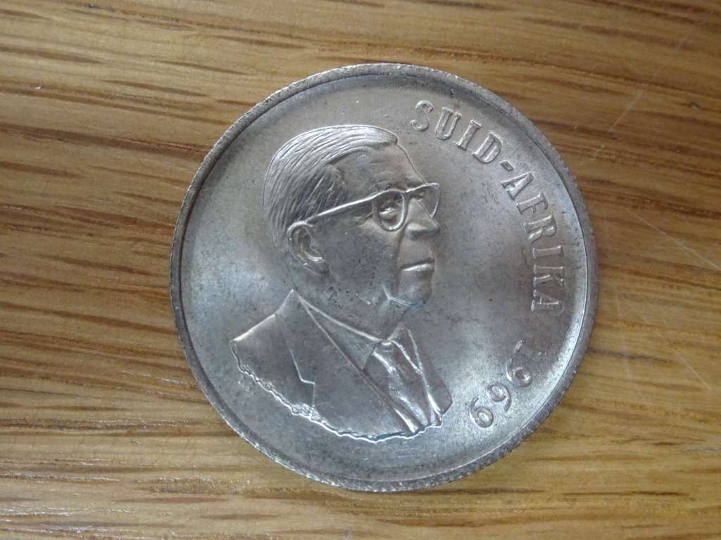 Republic Of South Africa Silver 1969 One Rand Coin