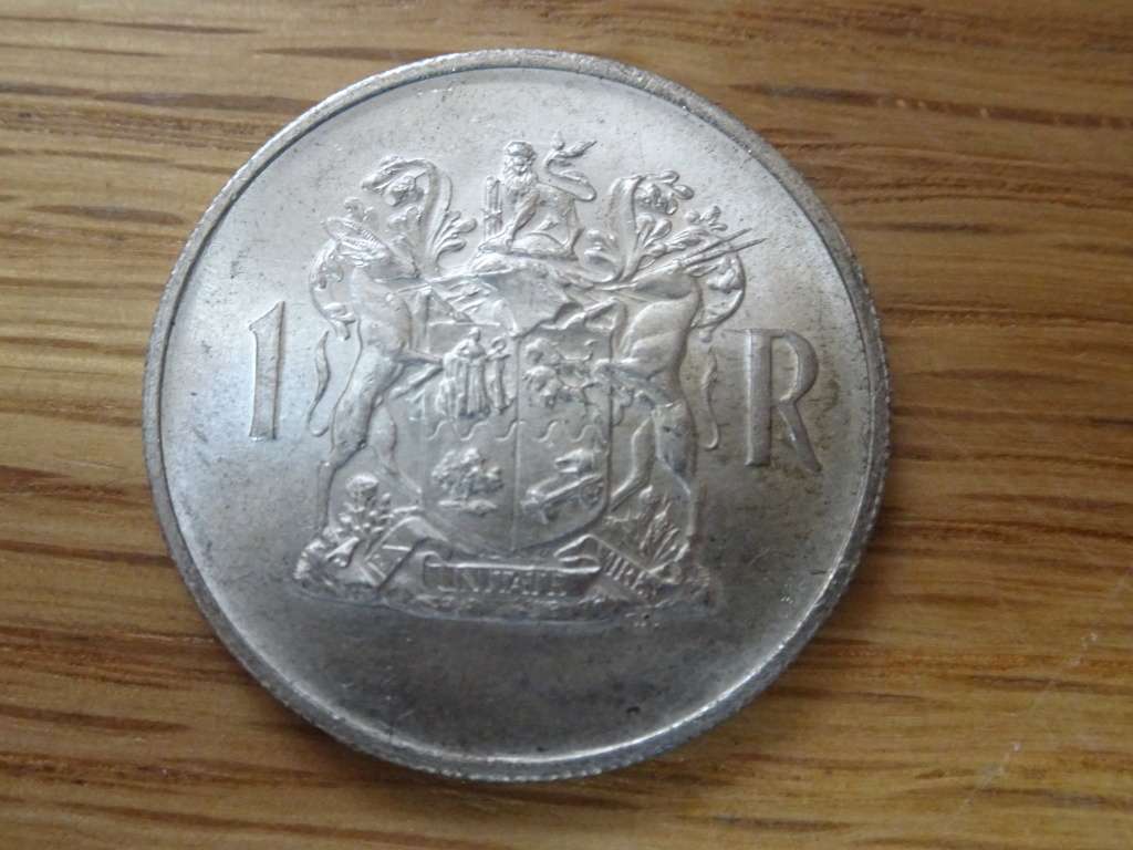 Republic Of South Africa Silver 1969 One Rand Coin