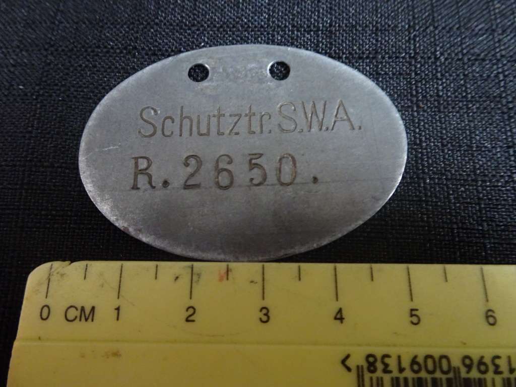 Oval `Erkennungsmarken` of the Schutztruppen ID Tag - In Excellent Condition
