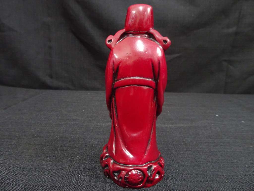 Vintage Red Resin Chinese God Figures Fu Lu Shou / Wise Men - Set Of 3 - See My Description