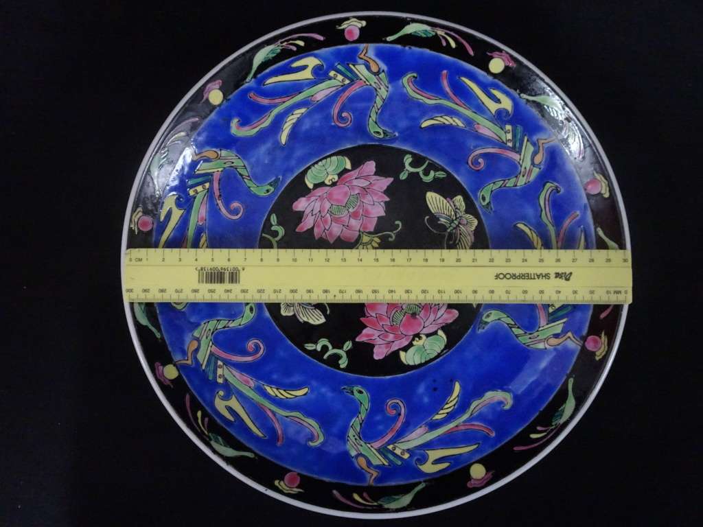 Lovely Antique Hand Painted Chinese Porcelain Plate - 31cm x 31cm