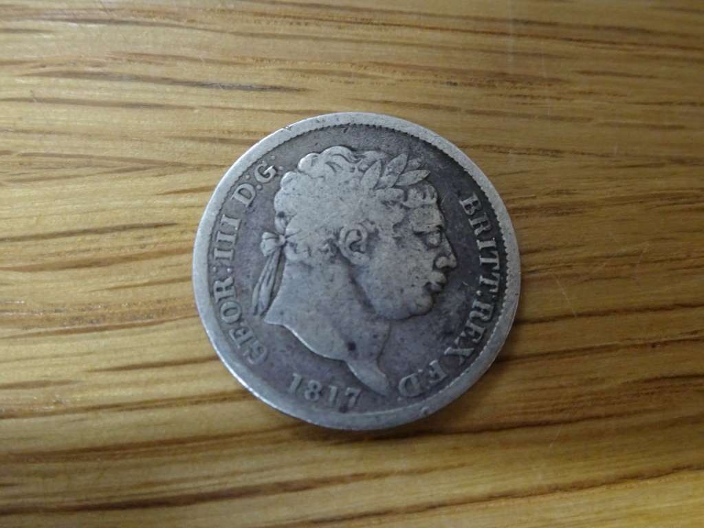 Great Britian George 111 - 1817 Silver One Shilling Coin (5.2 Grams)