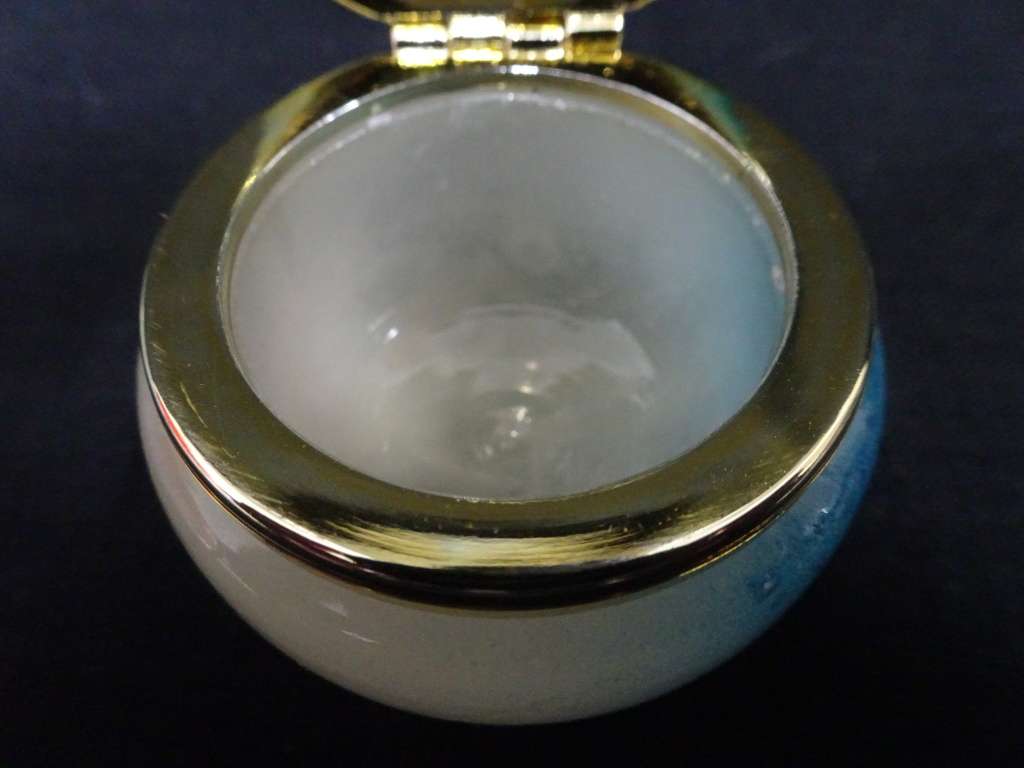 Vintage Hinged Italian Alabaster Trinket Box Mini Venezia - Ponte Di Rialto - In Good Condition