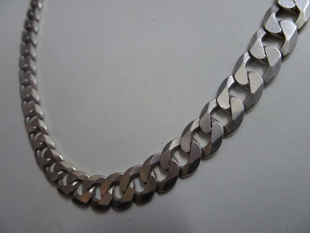 Stunning Vintage Sterling Silver Curb Link Men's Chain - Clearly Marked 925 - (52 Grams)
