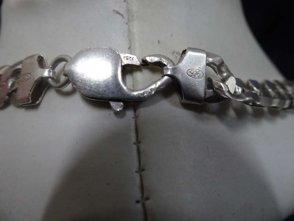 Stunning Vintage Sterling Silver Curb Link Men's Chain - Clearly Marked 925 - (52 Grams)